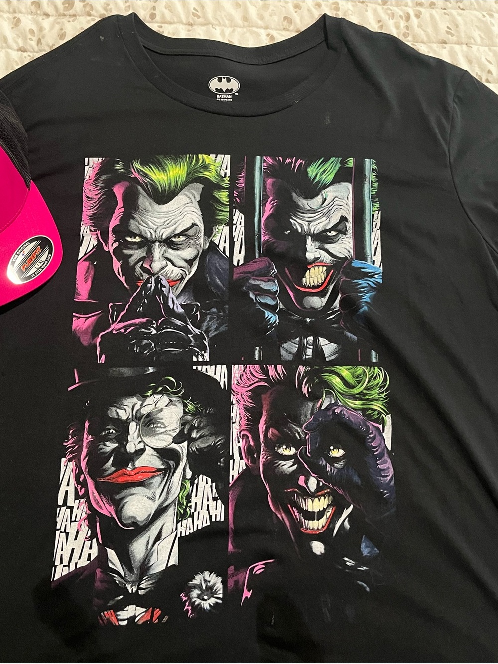 Batman Multicolor Joker Panel Short Sleeve Tee - Black